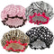 TCOTBE 4 Pieces Shower Cap for Women, Reusable Elastic Bath Caps with Double Waterproof Layers