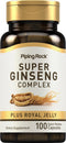 Piping Rock Ginseng Complex Capsules | 100 Count | with Royal Jelly | Non-GMO, Gluten Free