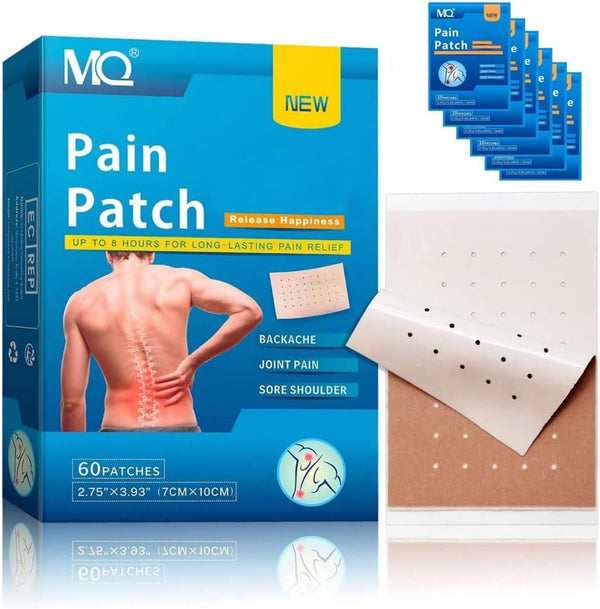 MQ Pain Patches - 60 Count Herbal Heat Patches for Back & Knee Pain Relief