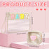 Hillban 2 Pcs Gifts Chenille Letter Bags Preppy Patch Makeup Bag Flat Clear Pouch PVC Organizer Purse Waterproof Travel Cosmetic Bag Portable Toiletry Storage Bag for Women Girl (Baby Theme)
