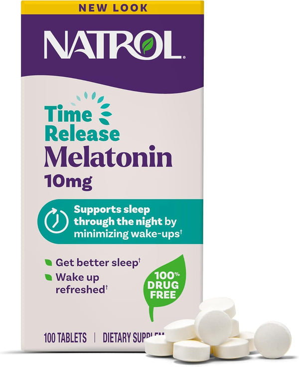 Natrol Melatonin 10mg Tablets, Advanced Sleep Dietary Supplement, 100 Time Release Tablets
