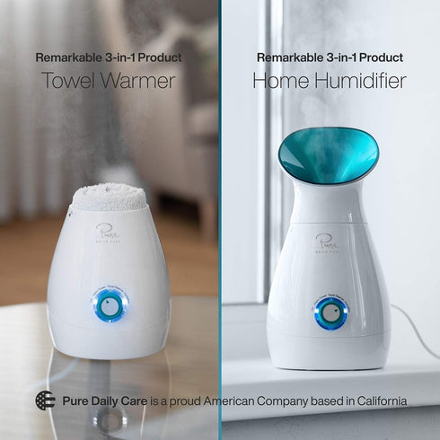 NanoSteamer Large 3-in-1 Nano Ionic Facial Steamer with Precise Temp Control - Spa Quality