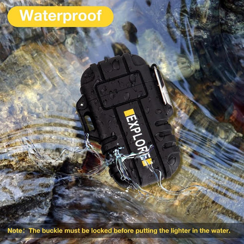 LcFun Waterproof Electric Lighter, Dual Arc USB Rechargeable Flameless Plasma Lighters for Camping, Hiking, Gifts for