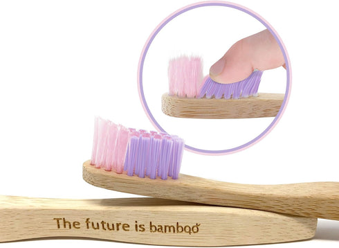 4 Pack Soft Bamboo Unicorn Toothbrush for Kids, Eco-Friendly, Soft Bristle for Sensitive Gums