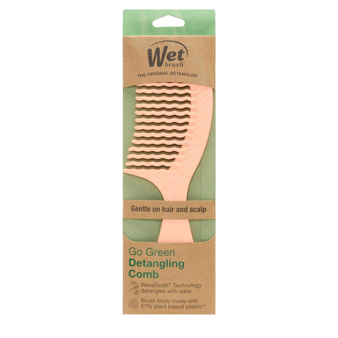 Wet Brush Go Green Coconut Oil Infused Treatment Comb - Wide Tooth Hair Detangler with WaveTooth Design