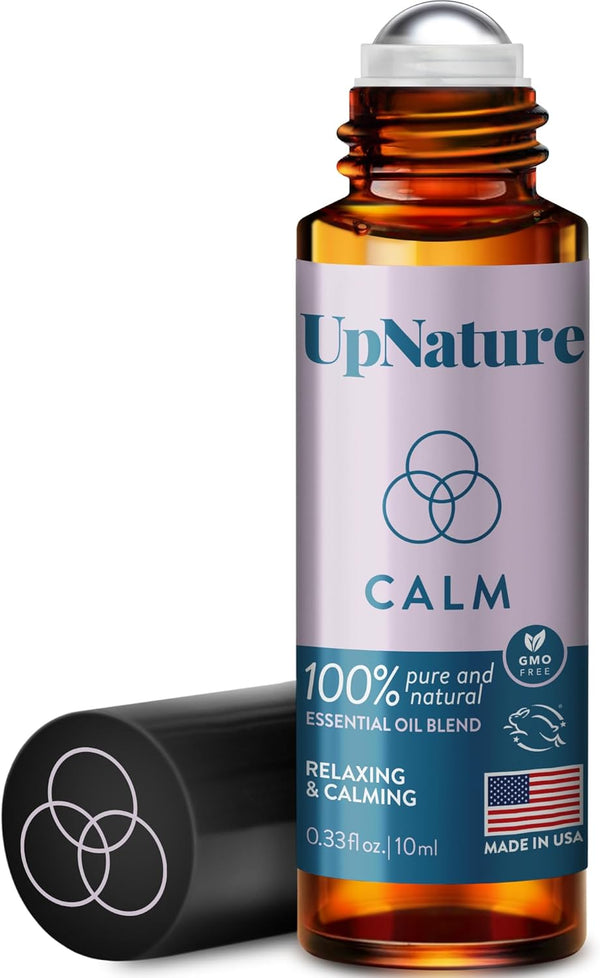 UpNature Calm Essential Oil Roll On - 100% Natural Stress Relief Aromatherapy Gifts for Women, Nurse Essentials