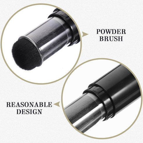Operitacx Refillable Makeup Brush Powder Brush with Refillable Loose Powder Bottles, Reusable Applicator for Blush &