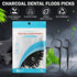 2000 Count Floss Picks Bulk Natural Dental Floss Picks Toothpicks Sticks High Pull Tooth Flosser Picks Sustainable Floss Picks for Teeth (Black)