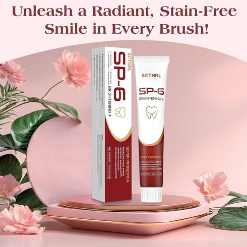 SCTHRL SP-6 Probiotic Whitening Fluoride Free Toothpaste, Upgraded Formula | Ultra Brightening | Gums & Enamel Repair |