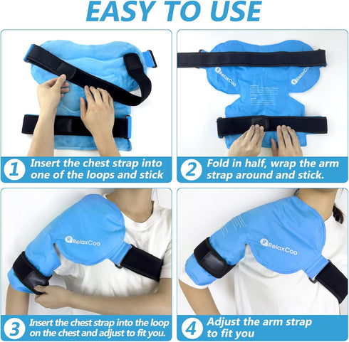 Shoulder Ice Pack for Rotator Cuff Cold Therapy - Reusable Gel Wrap for Shoulder Injuries & Pain Relief, Bursitis,