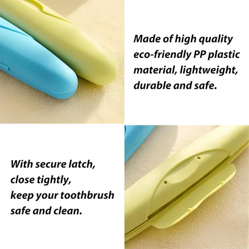 4 Packs Toothbrush Travel Case, Portable Holder with Large Toiletry Bag for Travel, Business Trip, Camping, Home