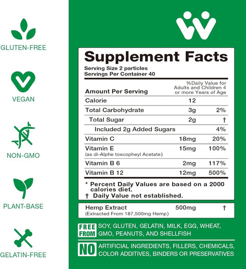 3 Packs Organic Hemp Gummies, 7,500,000 High Strength, High Potency Hemp Oil Infused Gummies, Natural Hemp Candy