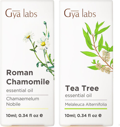 Roman Chamomile Essential Oil for Diffuser & Tea Tree Oil for Skin