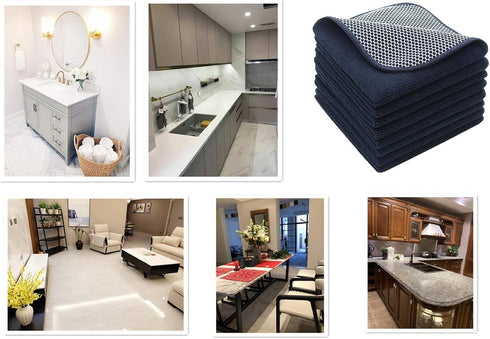Microfiber Dish Cloths, Fast Drying Kitchen Cleaning Rags, Ultra Absorbent Lint Free Washcloths, 8 Pack