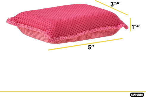 Pack 3 Microfiber Sponges for Dishes Kitchen Sponges Non-Scratch Sponge Dish Scrubber Heavy Duty Household Cleaning