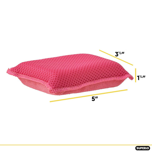 Microfiber Sponges for Dishes, Non-Scratch Heavy Duty Kitchen Cleaning Sponges, Pack of 6