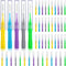 50 Pieces Interdental Brush Toothpick Dental Flossing Head Oral Hygiene Tool (Light Blue, Purple, Yellow, Gray, Light