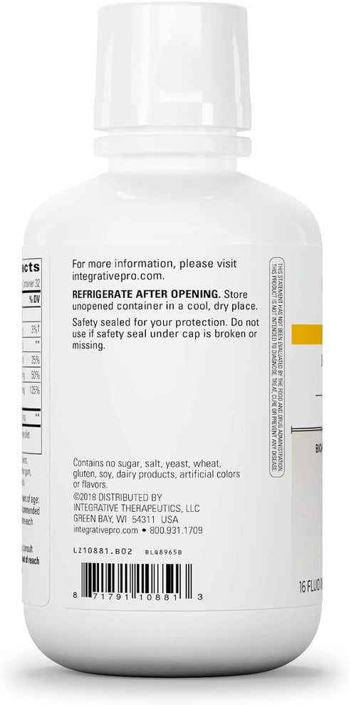 Integrative Therapeutics Liquid Calcium Magnesium - 1:1 Ratio, Mineral Supplement with Vitamin D3, 16 fl oz Berry