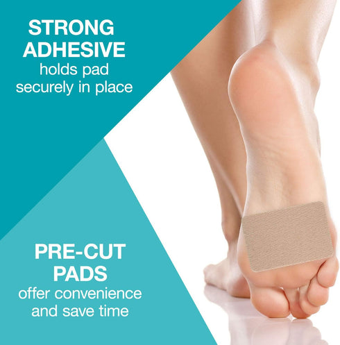 Steins Moleskin Foot Blister Heel Pads, Tan, 2" x 3", 100 Count with Adhesive Backing