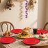 Xjoviative 50 9 Inch, 9 INCH) Pcs Red Paper Plates Scalloped Paper Plates Disposable Cake Dessert Dinner Plate