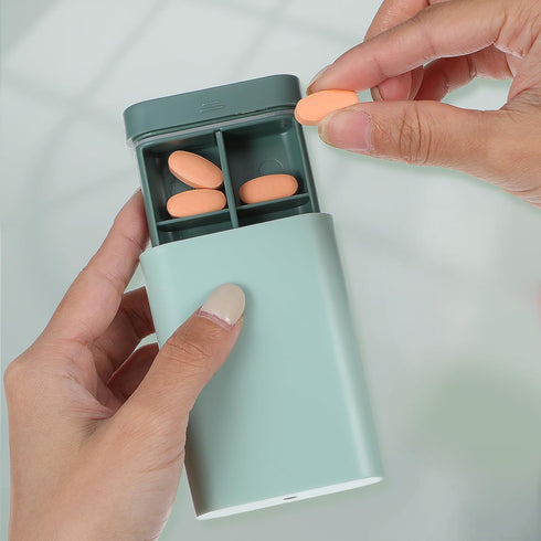 Portable Small Pill Organizer - Travel-Friendly Medicine Case in Durable ABS