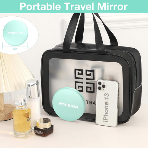 wobsion 10X Magnifying Tabletop Mirror, 4 Inch Round Glass and ABS