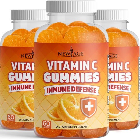 NEW AGE Vitamin C Gummies, Orange Flavor - Supports Healthy Immune System - Vegetarian, Gluten-Free (180 Gummies)