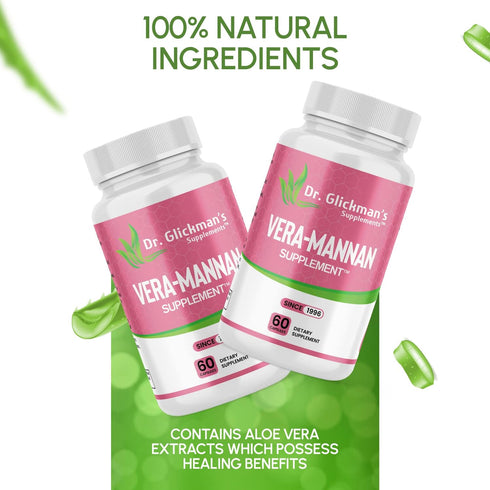Vera-mannan Aloe Vera Supplement, 1 Bottle, 60 Capsules