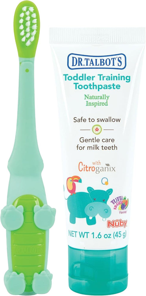 Dr. Talbot's Toddler Training Toothbrush and Natural Kids Toothpaste with Citroganix -