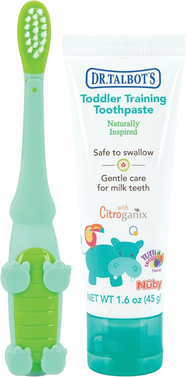 Dr. Talbot's Toddler Training Toothbrush and Natural Kids Toothpaste with Citroganix -