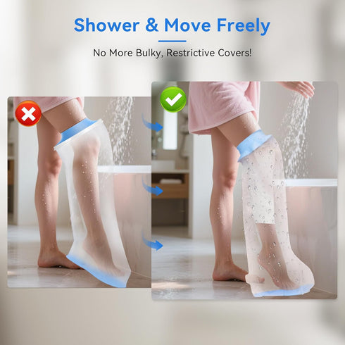 Zolife Cast Covers for Shower Leg Adult Waterproof Full Leg Protector Shower Bandage Wound Showering for Broken Knee