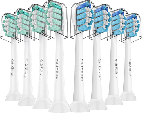 Replacement Toothbrush Heads for Philips Sonicare, 8 Pack, Compatible with Snap-on Handles