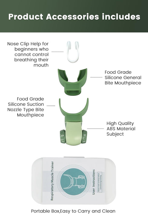 Respiratory Muscle Trainer, Breathers Exerciser for Fitness and Wellness (Green)