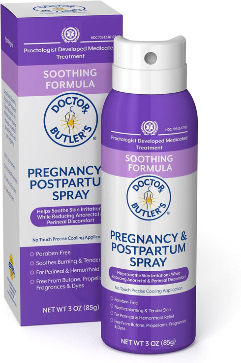 Doctor Butler's Pregnancy & Postpartum Spray - Perineal Spray and Hemorrhoid Treatment with Aloe, 3oz.
