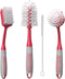 Dish Brush Set of 4 - Kitchen Scrub Brushes with Non-Slip Long