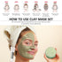 Ashlyn 3 PCS Clay Mask Set, Organic Facial Masks for Women, Green Tea and Rose Face Masks