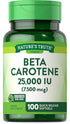 Beta Carotene 25000 IU Softgels, 100 Count Vitamin A Supplement, Non-GMO, Gluten Free by Nature's Truth