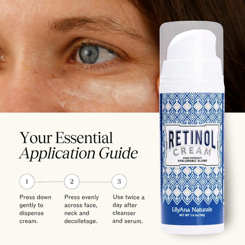 LilyAna Naturals Retinol Face Cream, Anti-Aging Moisturizer Made in USA - 1oz