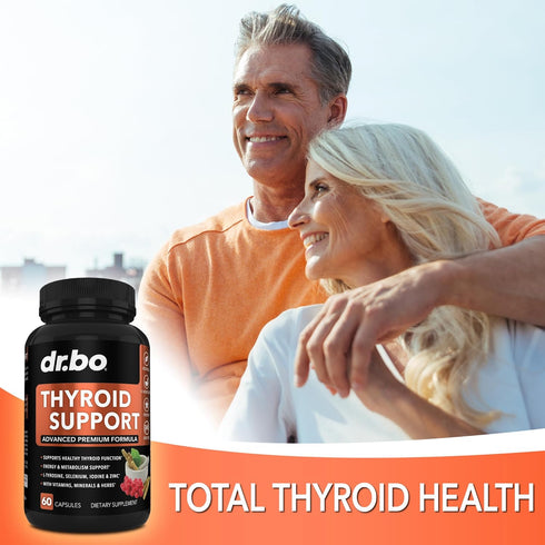 Thyroid Support Supplement for Women & Men - Natural Metabolism, Mood & Energy Enhancer, 60 Pills
