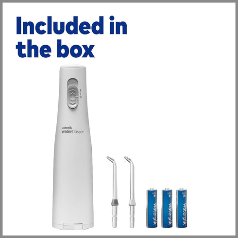 Waterpik Cordless Water Flosser, Battery Operated & Portable for Travel & Home, ADA Accepted, White WF-02