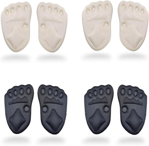 CB 4-Pairs Metatarsal Pads for Shoes, Ball-of-Foot Sponge Cushions Inserts for Foot Pain Relief, Style C-Nude & Black