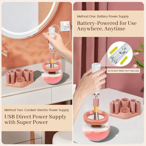 Makeup Brush Cleaner Machine, Electric Washer and Dryer Tool for Fast Cleaning of Cosmetic Brushes