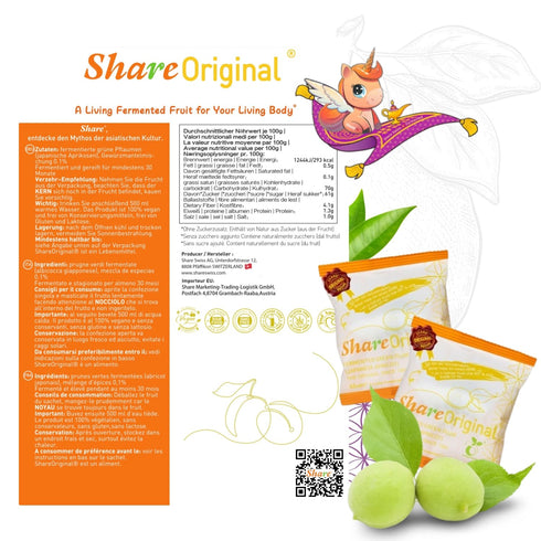 Share 7-pc 30+ Original Starter Box Fermented Japanese Apricot Plum Month Fermented Vegan Individually Wrapped Whole
