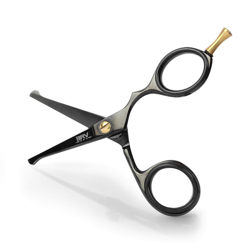 Rounded-Tip Small Trim Scissors for Men 4.2" | Professional Grooming Scissors for Nose Hair, Beard & Mustache