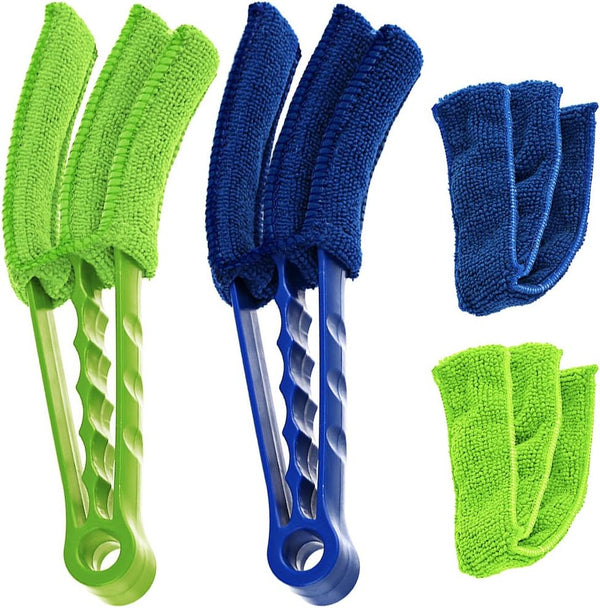 SENHAI Duster Set of 2 - Microfiber Cleaner Brush for Window Blinds, Air Conditioner, Vent, with 2 Extra Sleeves