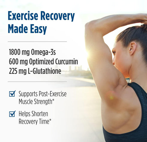 Nordic Naturals Recovery Plus, Unflavored - 45 Soft Gels, 1800 mg Omega-3 Fish Oil & 600 mg Longvida Curcumin - 15
