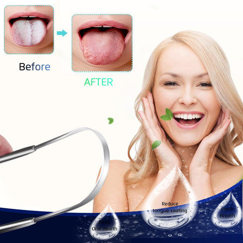 Kotomotoy 304 Upgraded Tongue Scraper, Premium Stainless Steel Tongue Scraper, Adults Tongue Cleaner, Fresh Breath
