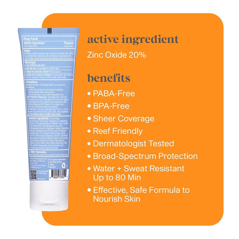 Thinksport Mineral Sunscreen SPF 30, 3 Fl Oz Water Resistant Clear Zinc Oxide, Vegan Reef Safe Broad Spectrum Sun Screen
