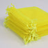 Lautechco 100Pcs Yellow Organza Bags - 4x6 inches Mesh Drawstring Gift Bags for Christmas