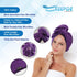 KEEPOZ Hair Towel Wrap - Quick Dry 100% Cotton Super Absorbent Turban Head Wrap for Women (Purple Check, 2 Pcs)